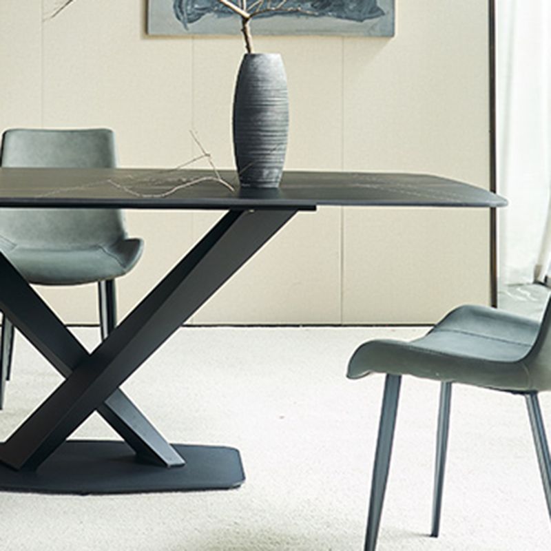Metal Contemporary Rectangular Dining Table Sintered Stone Dining Table ...