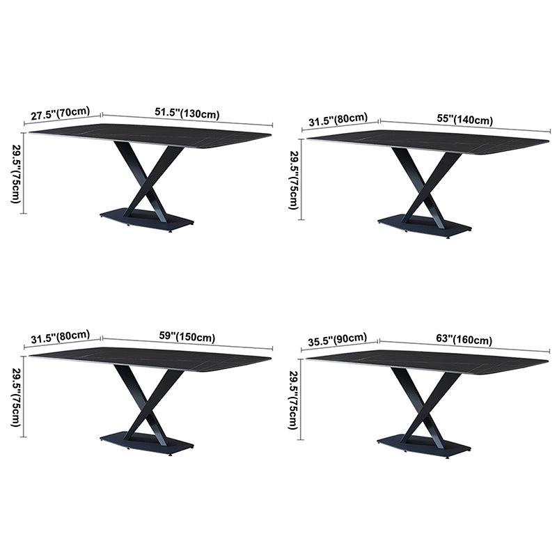 Metal Contemporary Rectangular Dining Table Sintered Stone Dining Table ...