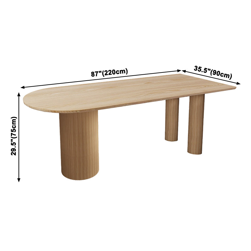 Modern Style Pine Solid Wood Dining Table Double Pedestal Base Freeform ...