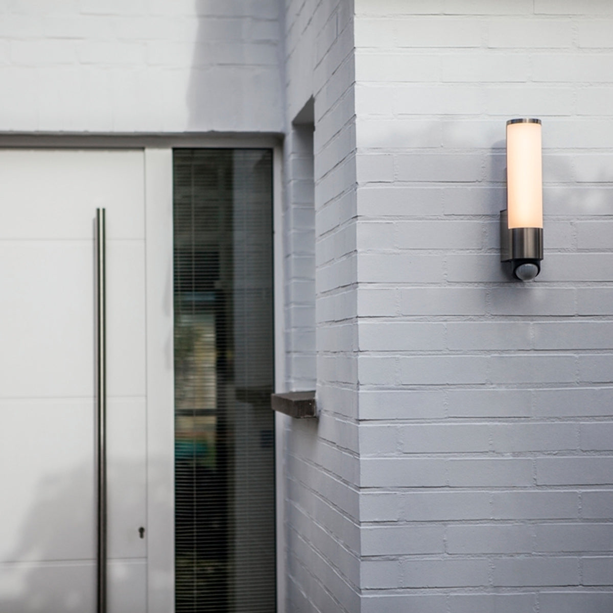 SHELBY Stainless Steel Cylindrical LED Wall Light With Motion Sensor