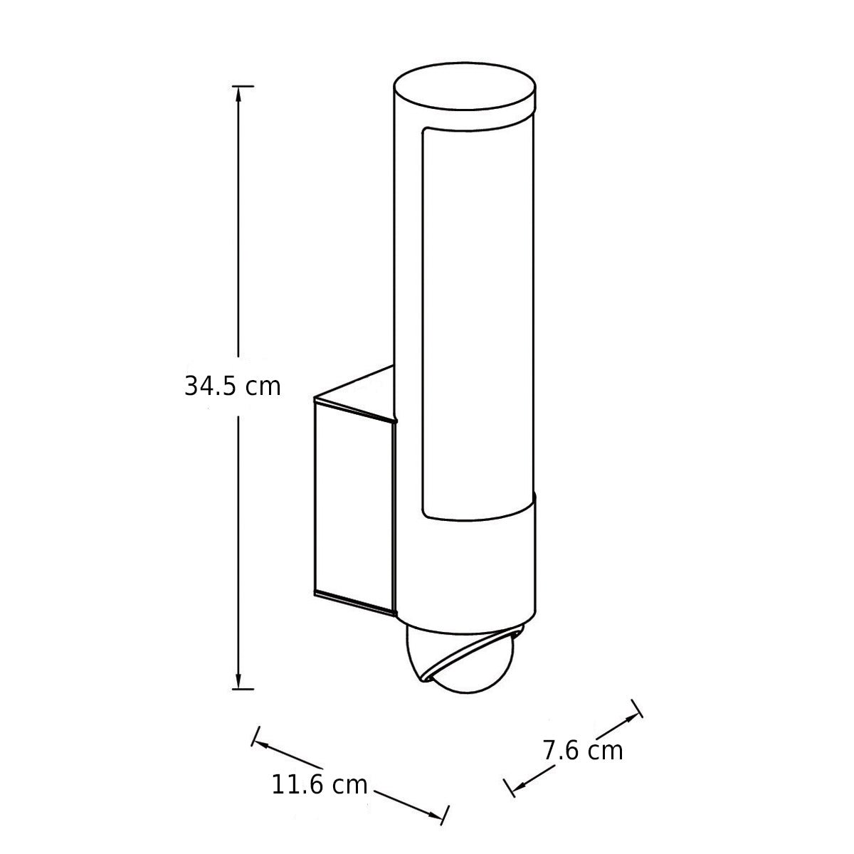 SHELBY Stainless Steel Cylindrical LED Wall Light With Motion Sensor