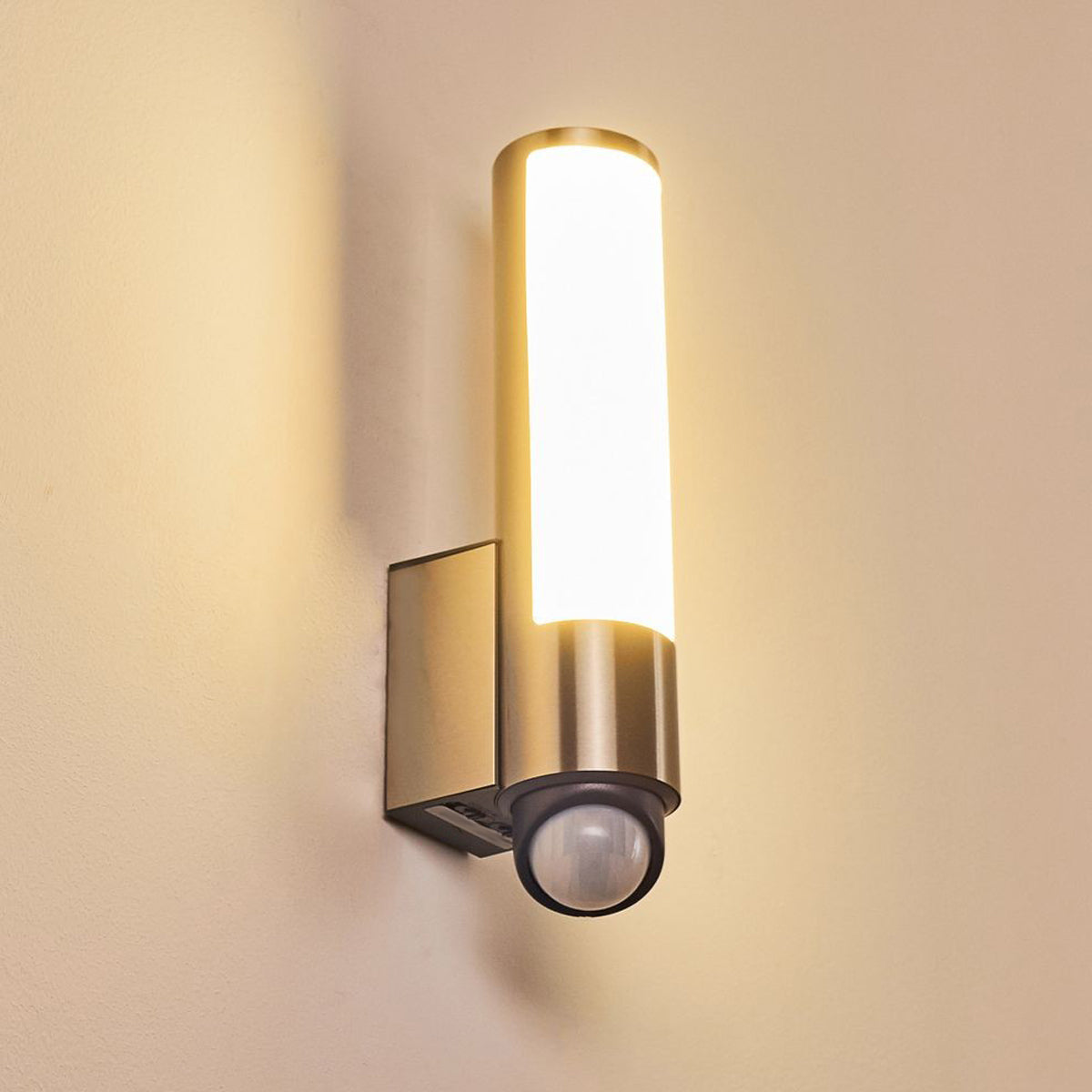 SHELBY Stainless Steel Cylindrical LED Wall Light With Motion Sensor