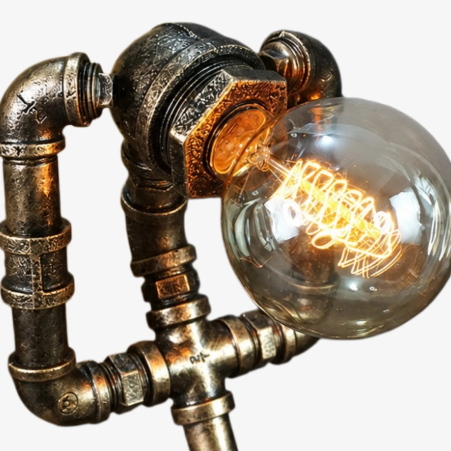 Detail van de Edison globe pijphouder